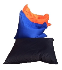 Orange Blue Black Polyfab Large Bean Bag Cushions-900